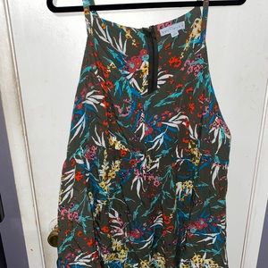 Green floral flowy top